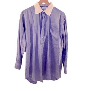 Paul Fredrick Gray Dress Shirt with White Collar